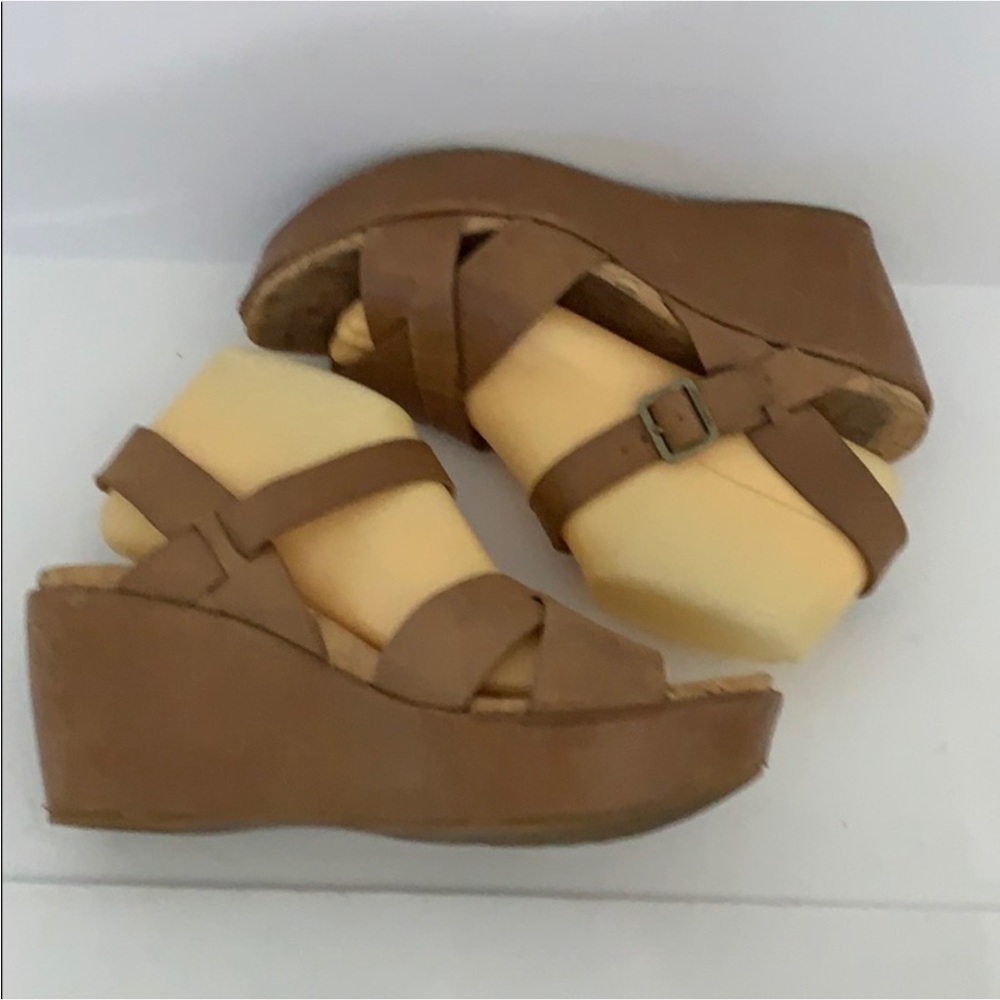 Authentic Kork-Ease designer leather wedge sandals Sz 10 - Picture 6 of 9